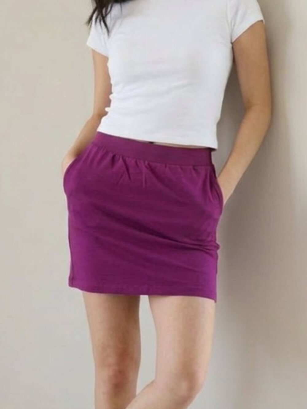 Uniqlo Vibrant Magenta Purple Knit Pencil Skirt - Size XS